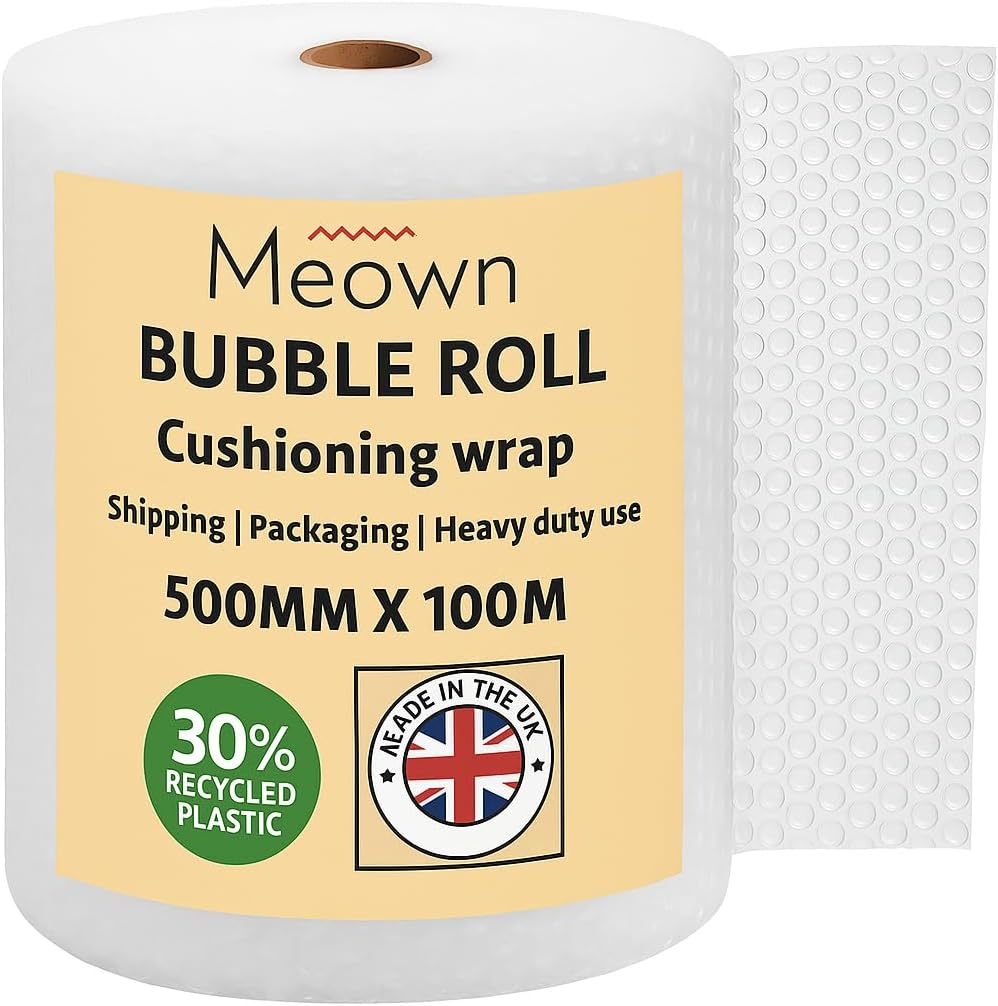 Meown Bubble Wrap 500mmx100m - Premium Quality Bubble Wrap Roll - Packaging Material for Shipping and Storage, Protect Your Goods with Ease