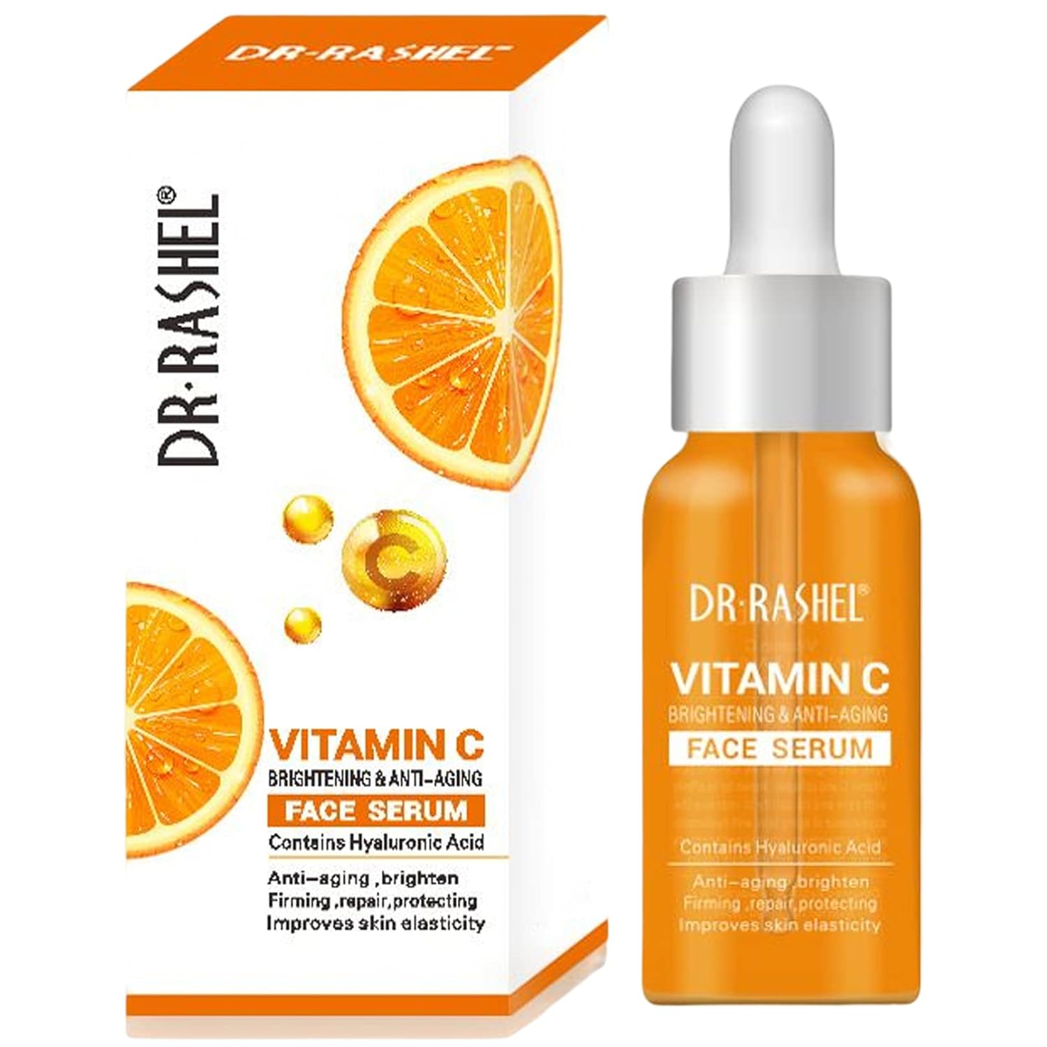 DR RASHEL Vitamin C Face Serum, Vitamin C Serum for Face with Hyaluronic Acid, Brightening & Anti-aging Facial Serum, Organic Vitamin C Serum for Face Dark Spots, Even Skin Tone, Lines & Wrinkles (1)