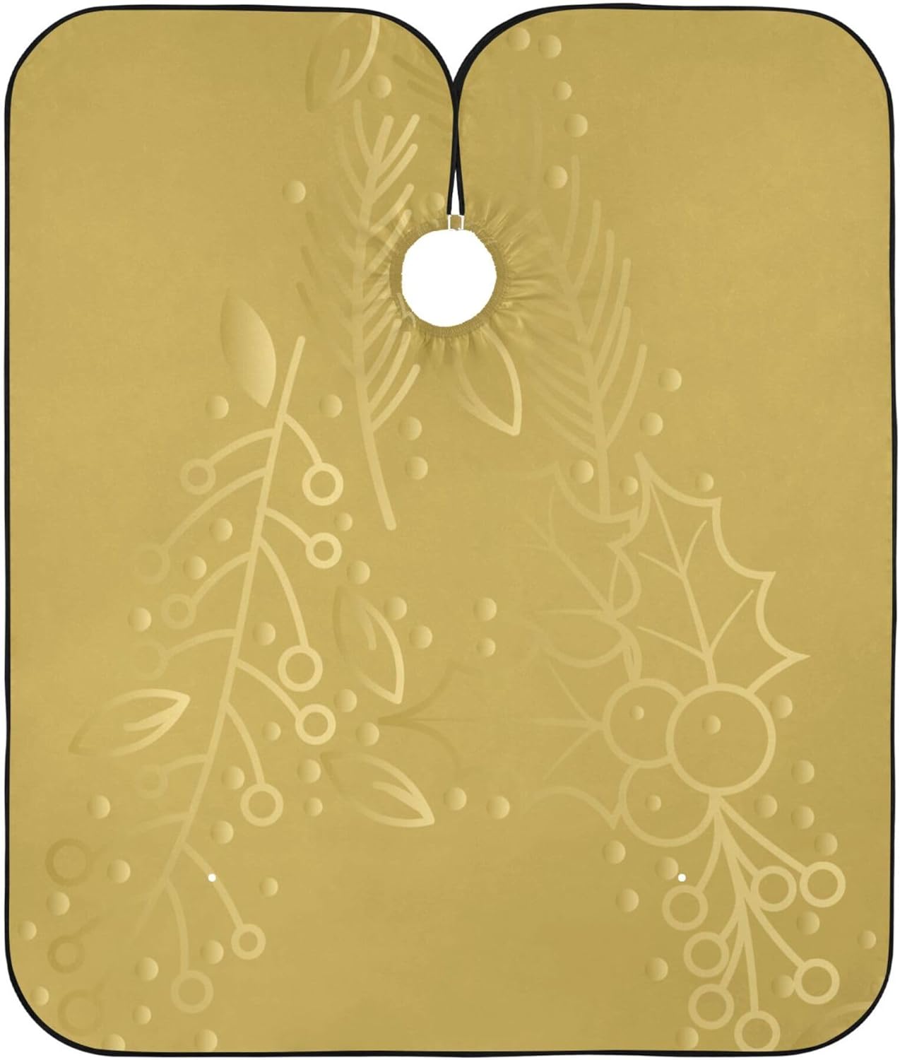 Faux Gold Floral Alpha-01 Barber Cape 55x65 Inch Adjustable Large Barber Cape for Beauty Salon Cutting Hair