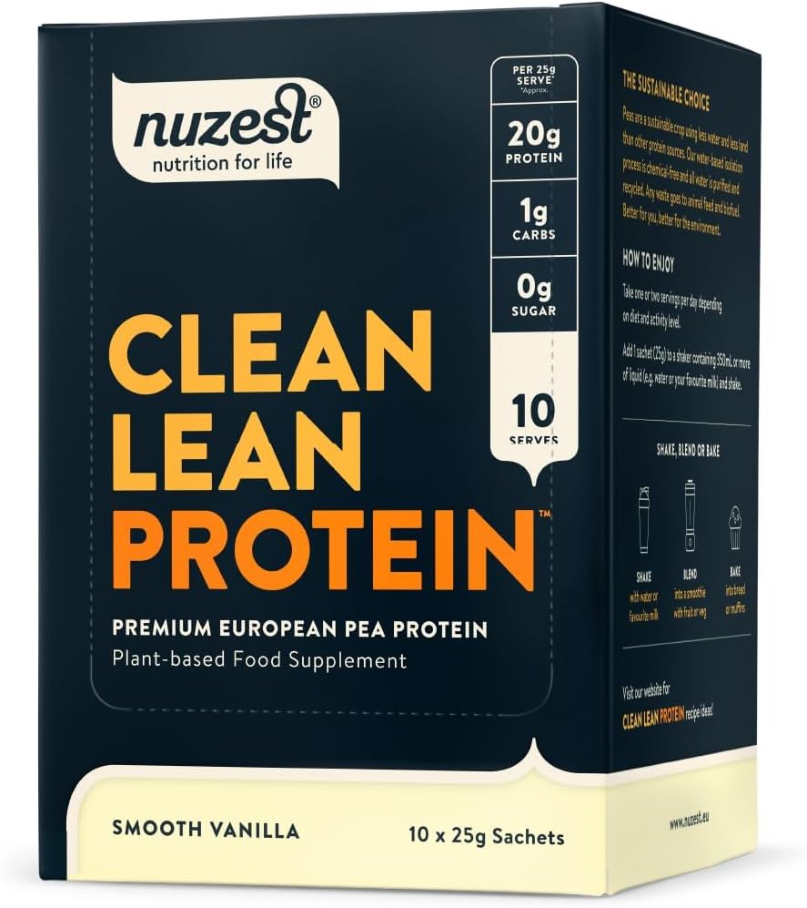 Vegan Protein Powders by Nuzest - Clean Lean Protein - Plant-Based Pea Protein Shake - Low Calorie & Low Carb - Gluten Free - Dairy Free (25g (Pack of 10), Vanilla)