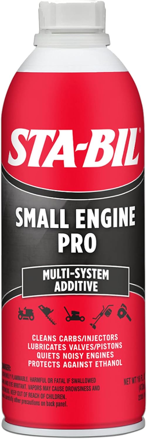 STA-BIL Small Engine Pro Multi-System Additive - Protects Against Ethanol - Cleans Carb And Injectors - Improves Engine Efficiency - Lubricates Valves And Pistons, 16 fl. oz. (22305) , Red