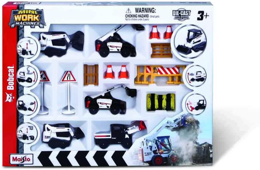 Maisto Mini Working Machines BOBCAT BIG HAULER GIFT SET – Incredibly Detailed Die-Cast Replica Collectible Model