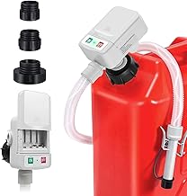 Battery-Powered Fuel Transfer Pump - No Spill Portable Siphon with 3 Adapters & Auto Shut-Off for Gas/Diesel/Kerosene/Water (2.4 Gallons Per Min,9LPM) (Gray)