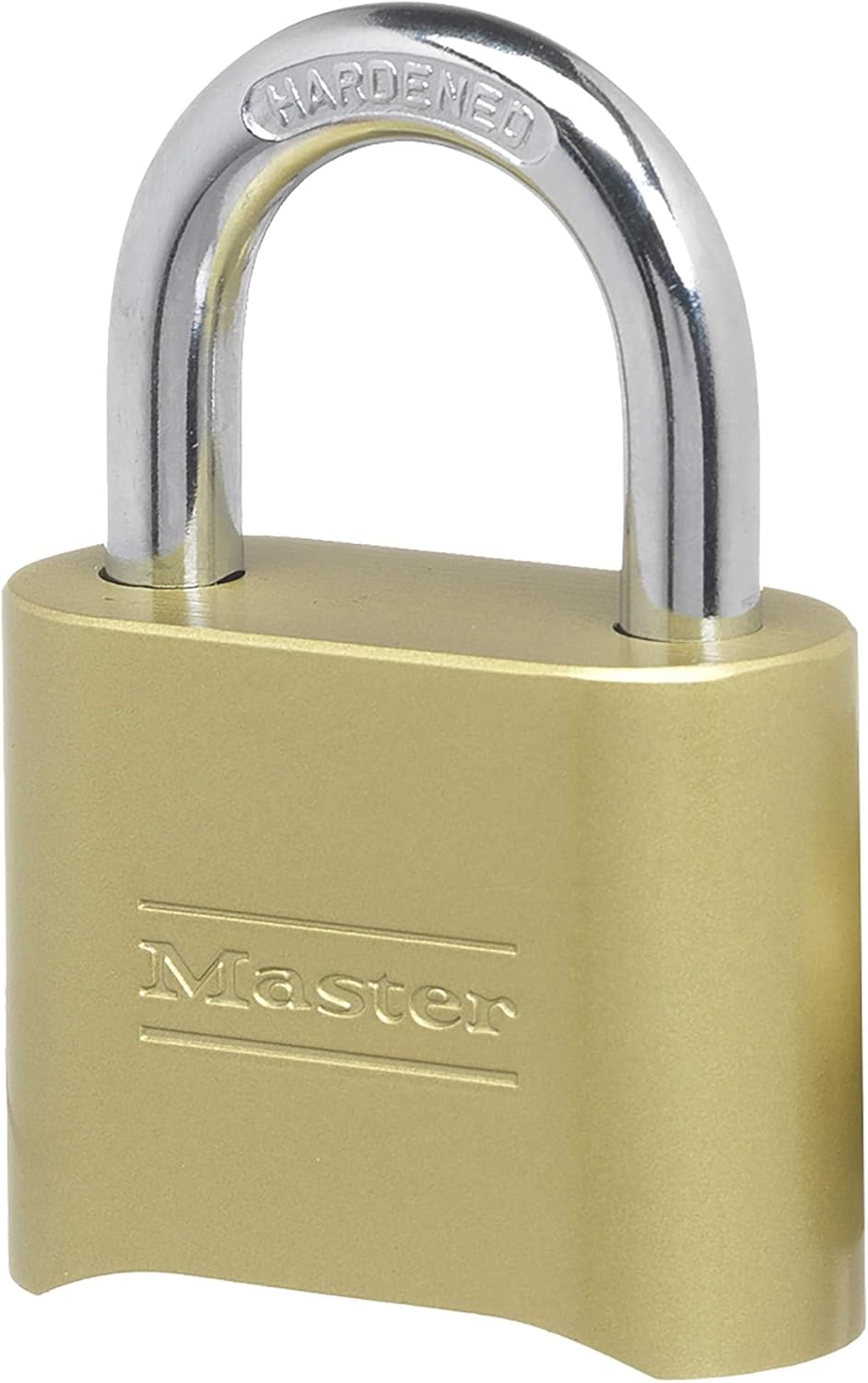 Master Lock Brass Combination Padlock for Indoor and Outdoor use with Resettable Combination for Gym Locker, Gate, Fence, or Shed Lock, 175D