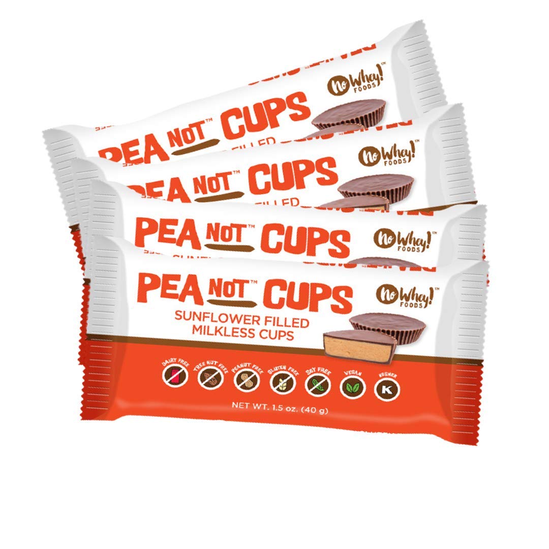 Vegan, Gluten Free, Nut Free |Large Chocolate PeaNot Butter Cups (4 Pack) | Dairy Free, Soy Free, Sesame Free | Allergy Friendly Snacks | No Whey Foods