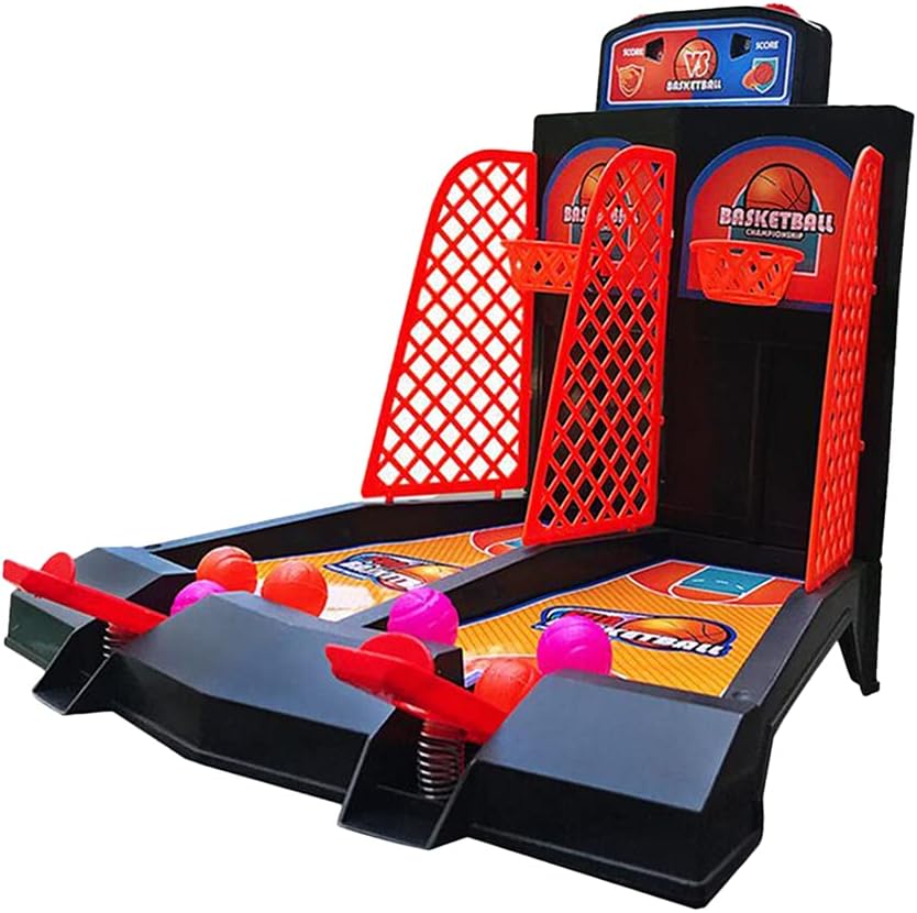Mini Basketball Game Desktop Basketball Game Set One or Two Player Finger Basketball Shooting Game Toy Portable Table Basketball Toys for Children Kids Age 3+