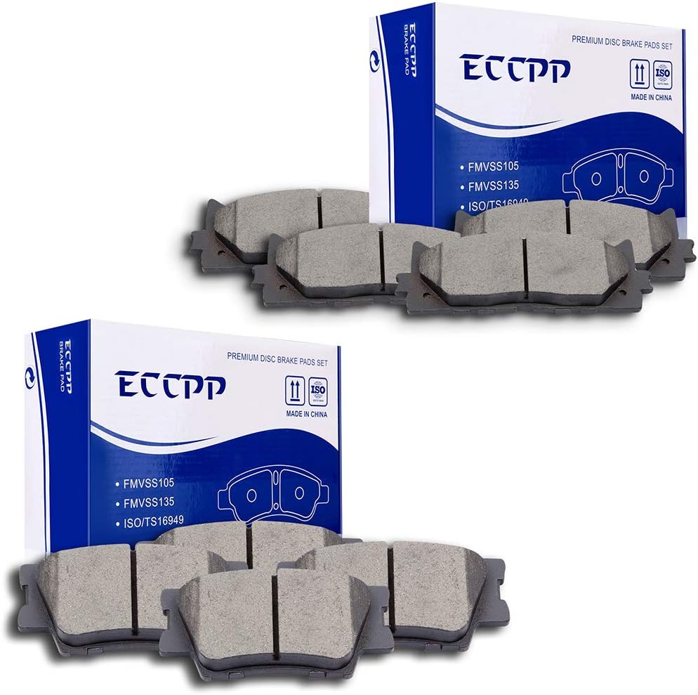 ECCPP Ceramic Brake Kits D1222 D1212 fit for 2013-2018 for Lexus ES300h, 2007-2018 for Lexus ES350, 2008-2018 for Toyota Avalon, 2007-2017 for Toyota Camry