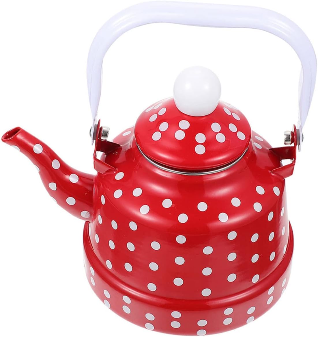 Holibanna Vintage Enamel Water Kettle Resistant Teapot Smooth Surface for Easy Cleaning for Tea Serving Boiling Water Classic Dot Design