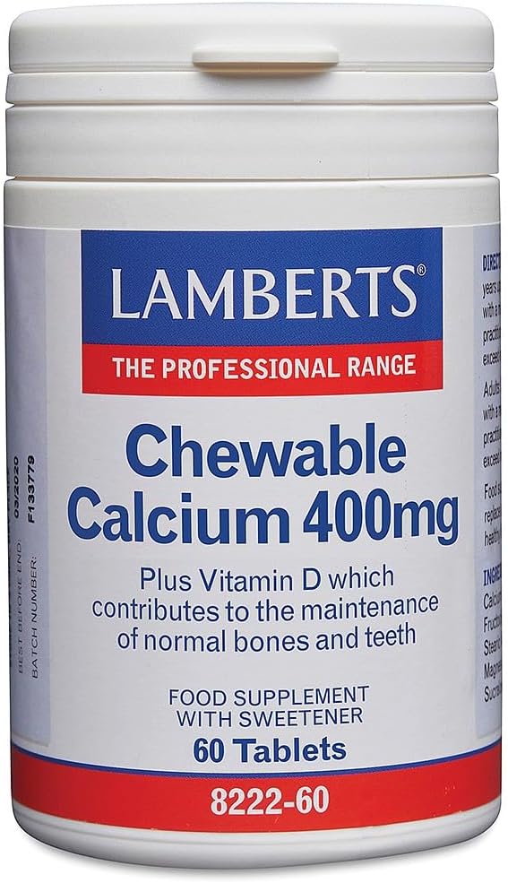Lamberts Chewable Calcium 400mg with Vitamin D 60 Tablets
