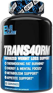 EVL Thermogenic Fat Burner Support - Fast Acting Weight Loss Energy and Appetite Support - Trans4orm Green Tea Supplement for Men and Women - 60 Servings