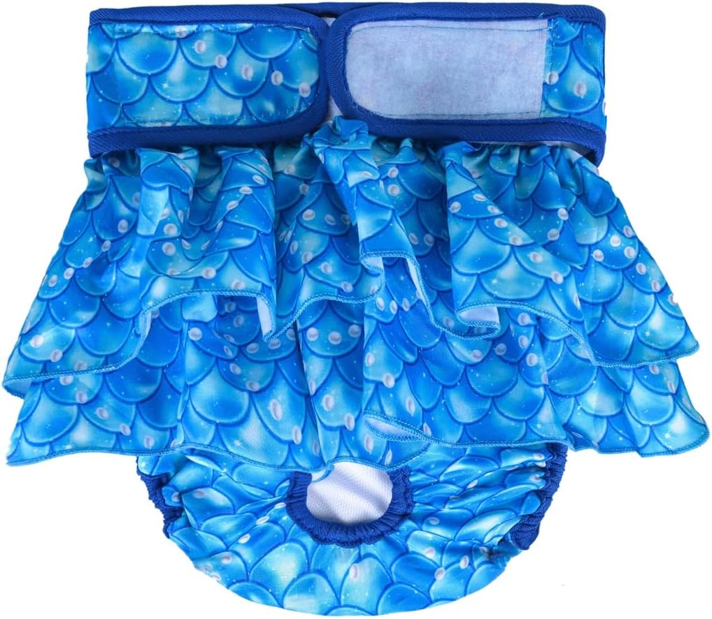 ECVGHD Dog Diaper in Heat Sanitary Panties Leakproof Sea-maid Washable- Shorts