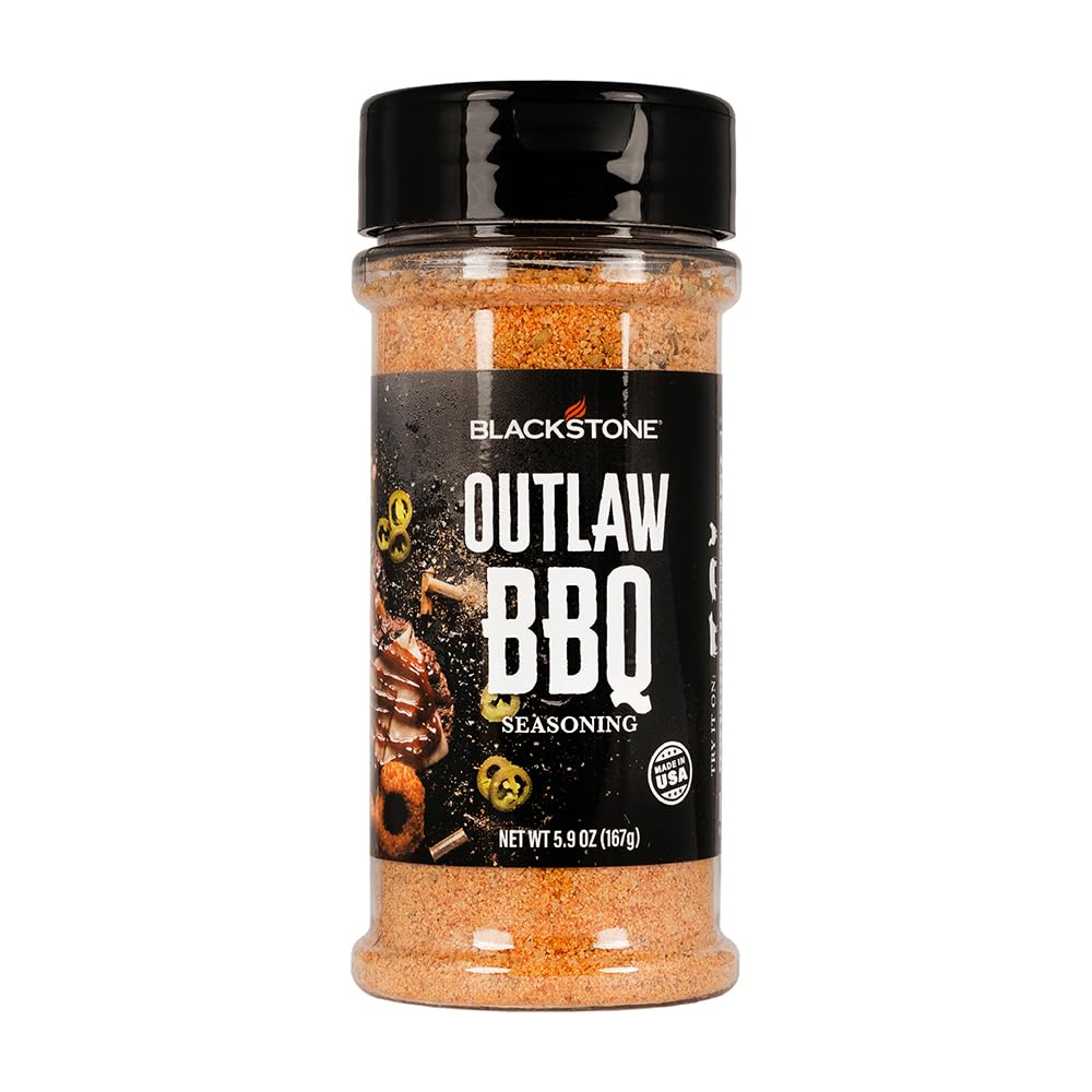 Blackstone 4160 Outlaw BBQ Powder for Beef, Poulty, Pork, Chicken, Fries, Steaks Tasty Spices with Sweetness and Citrus, All-Purpose Cooking Grilling Barbecue Seasoning, 5.9 Oz, Multicolored