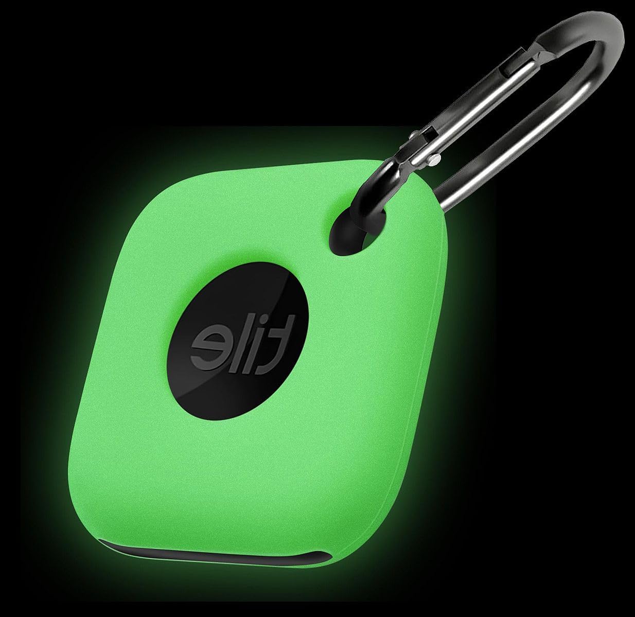 Geiomoo Silicone Case Compatible with Tile Mate 2024, Tile Mate 2022, Protective Cover with Carabiner (Luminous Green)