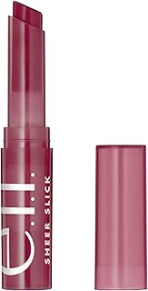 e.l.f. Sheer Slick Lipstick, Hydrating Lipstick For Sheer Color With A Shiny Finish, Infused With Vitamin E, Vegan & Cruelty-free, Black Cherry