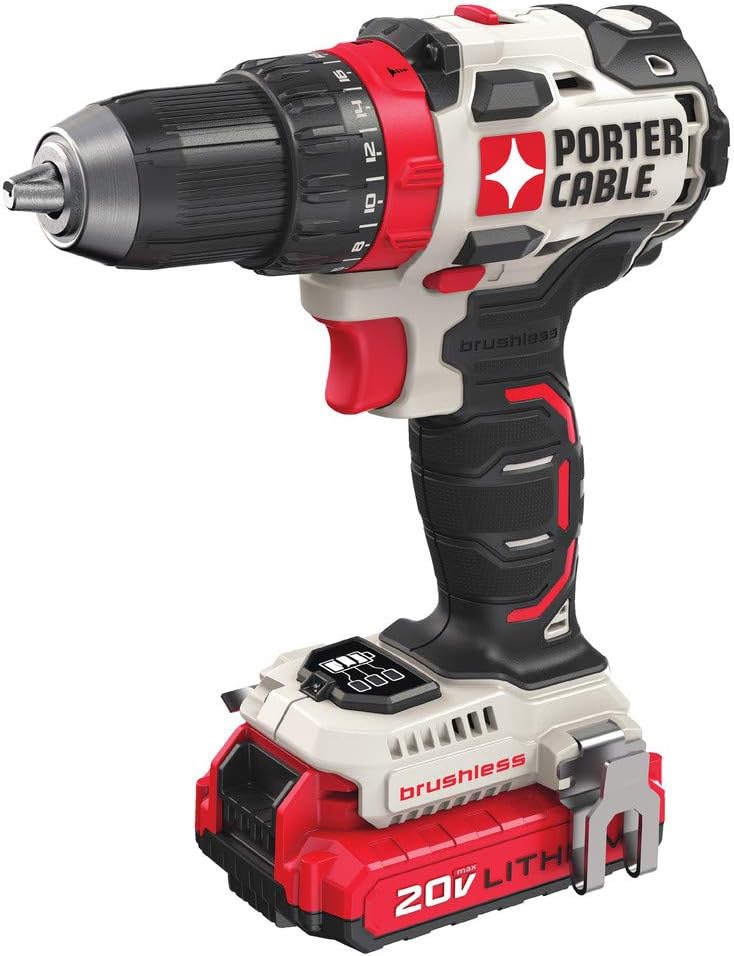 PORTER-CABLE 20V MAX Cordless Drill Driver Kit with 2 Batteries and Charger, 1/2 Inch (PCCK607LB)