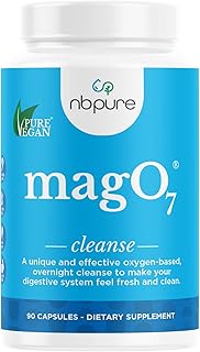 nbpure MagO7 - Natural Colon Cleanse & Detox - Occasional Constipation Relief, Stool Softening, & Bloating Support for Men & Women - Ozonated Magnesium Oxide, 90 Capsules