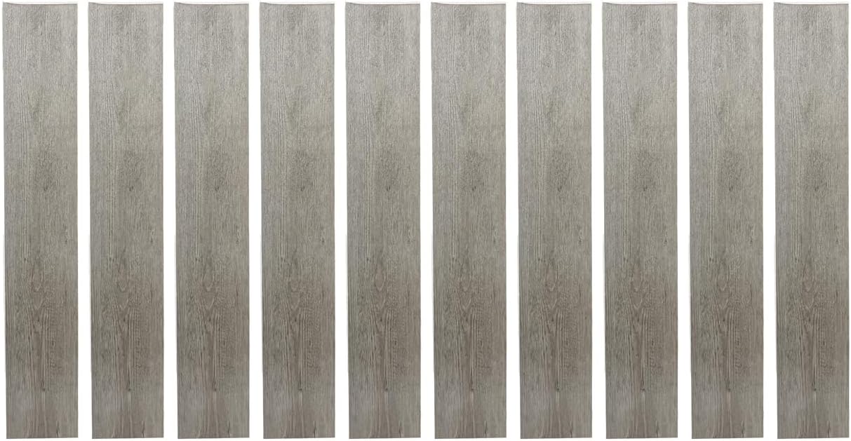 Vinyl Peel and Stick Floor Tile, Self-Adhesive Wood Plank, 10-Pack (15 Square Feet) - 6 Inch Width, 36 Inch Length, 1.2mm - Light Grey Oak - Easy DIY Nexus Planks for Any Room by Achim Home Decor