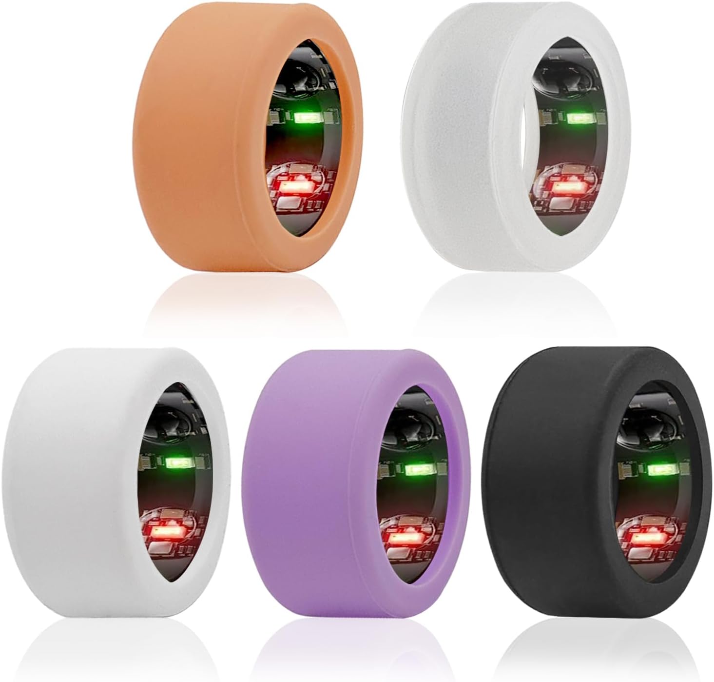 5 Pack Ring Cover Compatible for Oura Ring Gen 4/Gen 3/RingConn Gen/ULTRAHUMAN Ring AIR Protector, Women Men Anti-Scratch Elastic Case Finger Wrapper for Working Out Gym, 5 Colors(S for 6 7 8 9 10)
