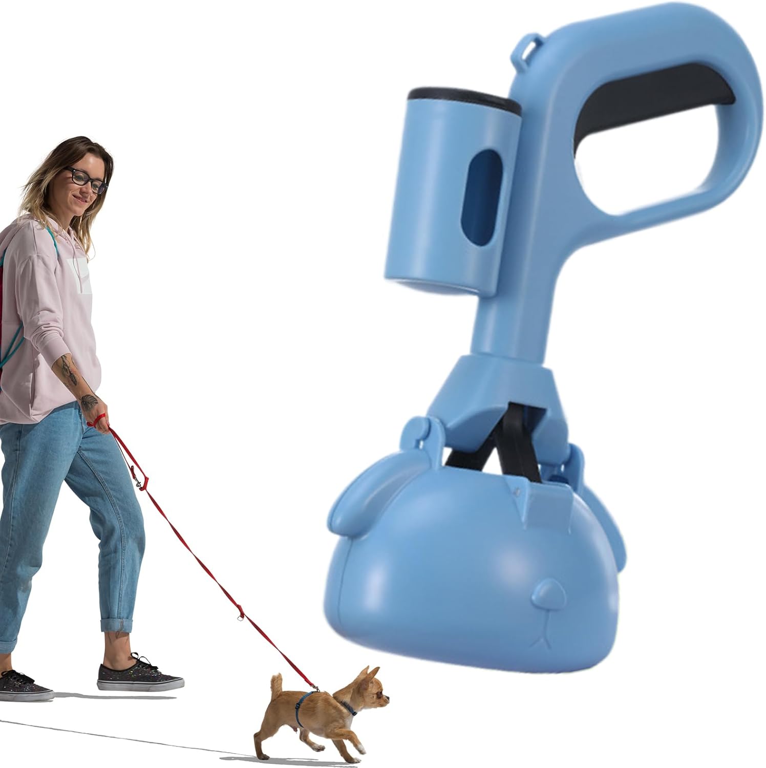 Demsyeq Pooper Scooper for Small Dog,Non-Breakable Dog Poop Scooper With Bag | Cat Litter & Housebreaking for Rabbit Cages Horse Stalls Outdoor Indoor Puppy Training Park