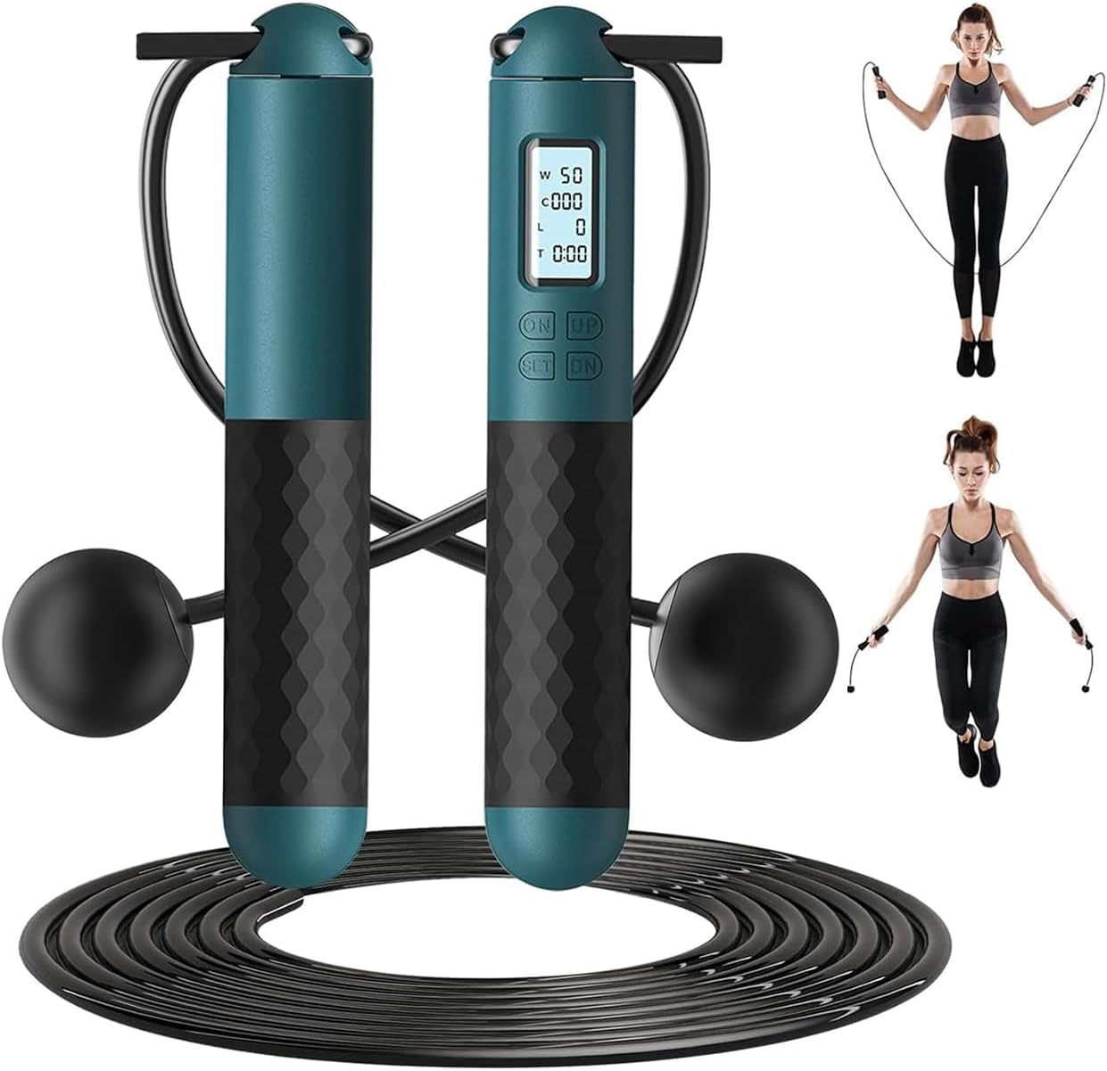 Generic Ropeless Skipping Rope, Cordless Skipping Ropes for Adults, Smart Digital Gravity Ball Jump Rop, for Fitness, Exercise, Boxing, and Gym Workouts, For Burn Calories