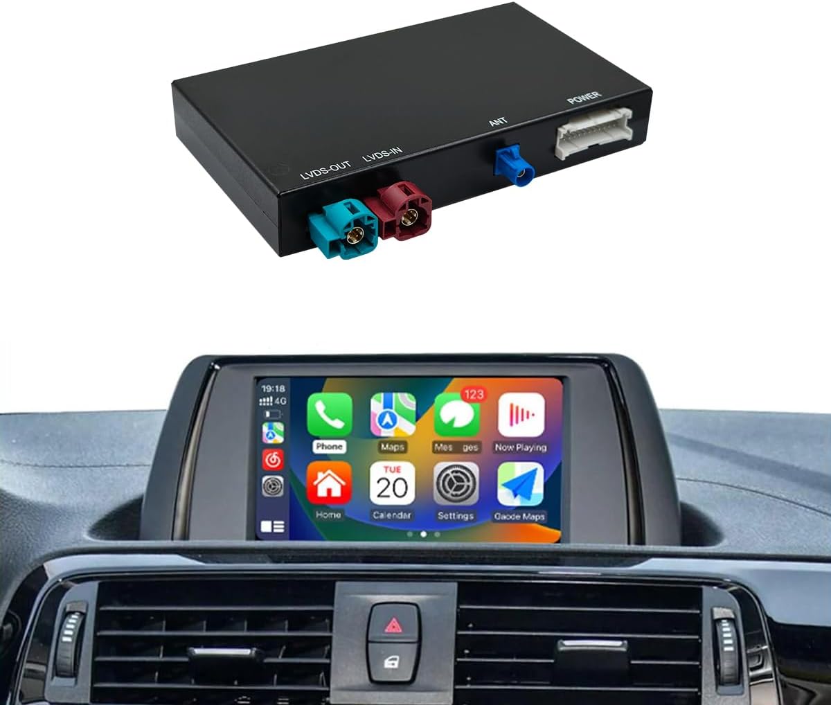 Wireless CarPlay/Android Auto Adapter for BMW NBT 3/4/5/6/7 Series X1/X3/X4/X5/X6 (2012-2016), Carplay Retrofit Decoder Module, Supports OEM Controls, Airplay Mirror Link, Navigation, Reverse Camera