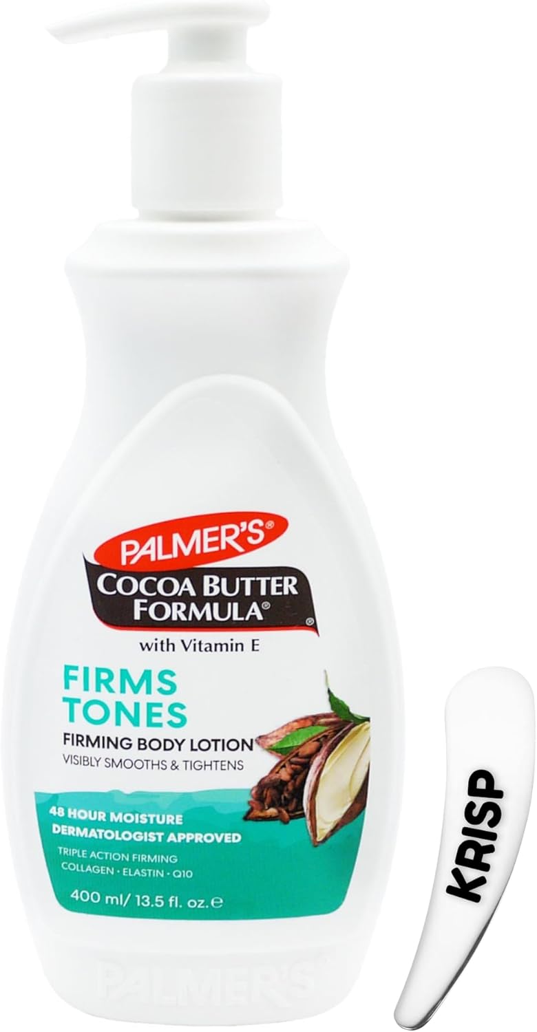 Palmer's Cocoa Butter Formula Firming Body Lotion with Vitamin E, Collagen, Q10 & Elastin 400ml – Firms, Tones, Smooths Skin with Cosmetic Spatula – 48H Moisture, For Dry & Ageing Skin