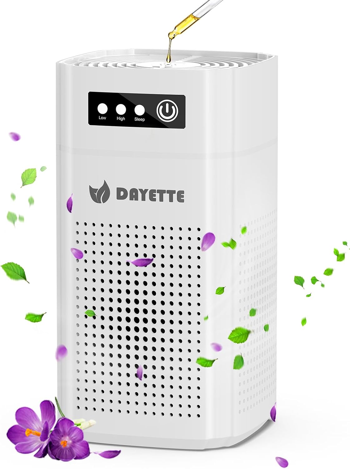 Air Purifiers for Bedroom, DAYETTE H13 True HEPA Air Filter Purifier for Small Room Up to 960 Ft², Qiuet Sleep Mode with Aroma Pad, Small Portable Air Purifier with USB Cable