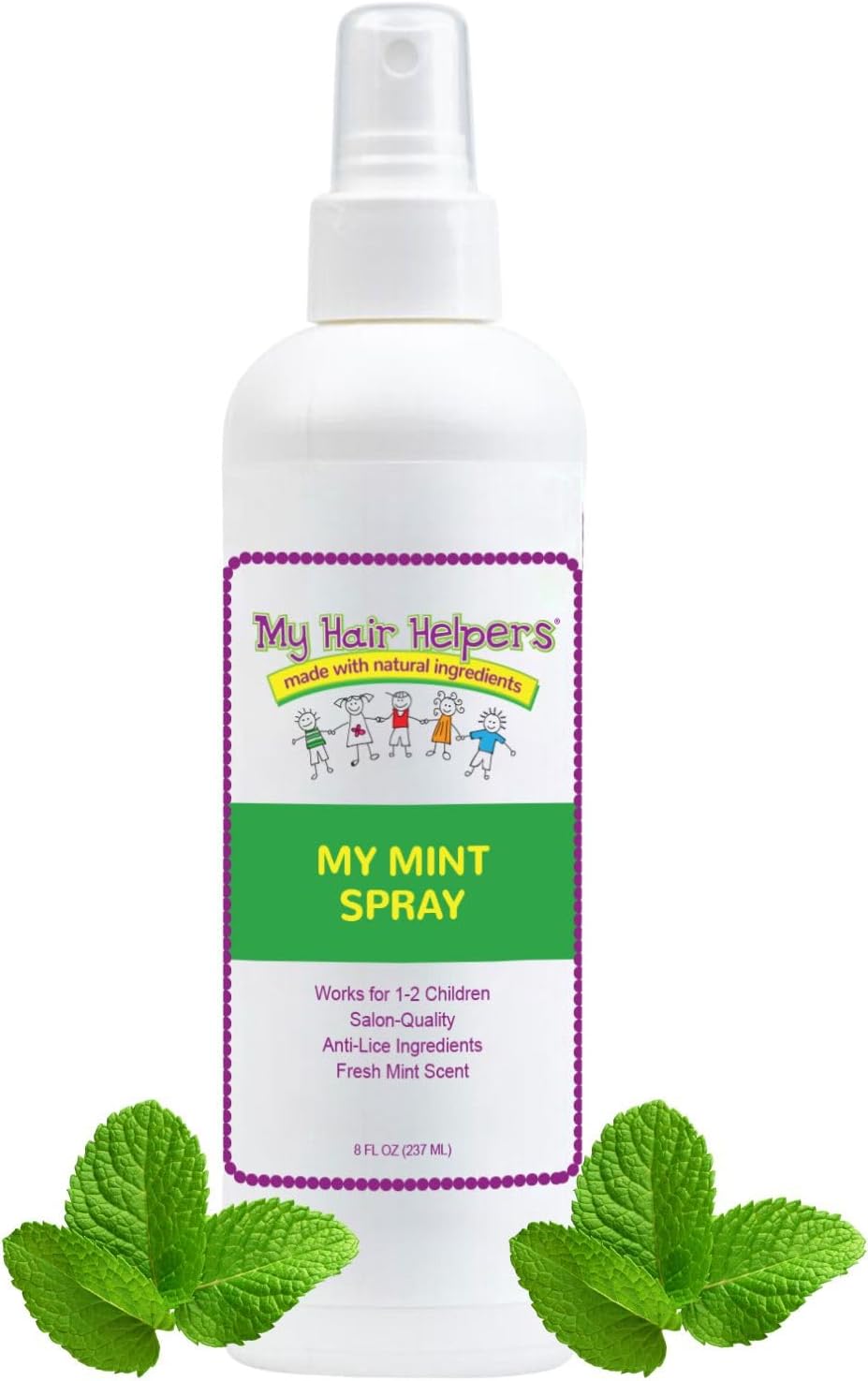 My Hair Helpers Anti-Lice Mint Spray for Head Lice Defense - Naturally Formulated with Essential Oils, 8 fl Ounces, Works on 1-2 Kids