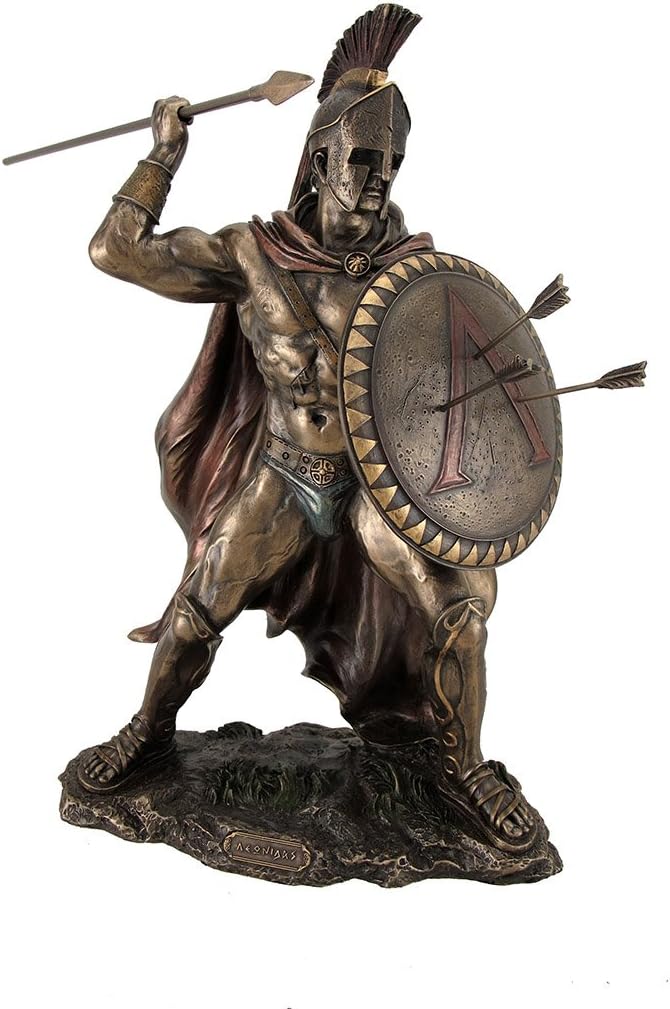Veronese Design King Leonidas Greek Warrior of Sparta Bronze Finish Statue