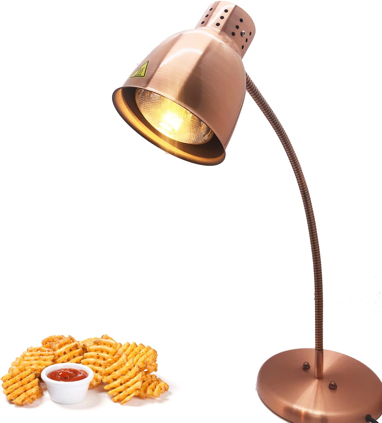 Freestanding Food Heat Lamp with 250w Bulb Food Warmer Light Heating Food Lamps for Buffet Restaurant Home Catering (Copper(Single Head))