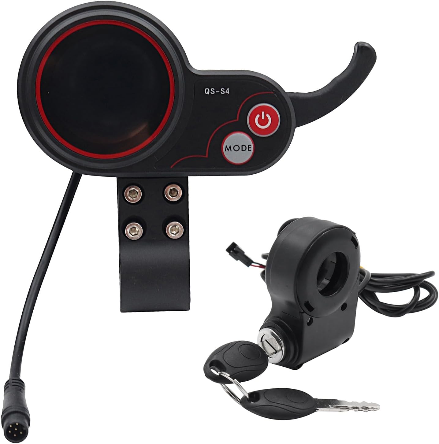 PRIZOM QS-S4 36V-60V Thumb Throttle LCD Display+Lgnition Lock Key for Zero 8 9 10 8X 10X Electric Scooter 6PIN Display E-Scooter Parts