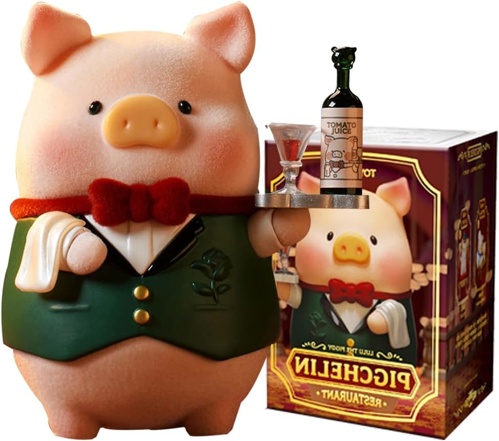 Aven Rabbit Lulu The Piggy Pigchelin Restaurant Blind Box Figures, Mystery Box Random Design Toys Girl Birthday Gifts Christmas Collectible Toy for Desk Accessories, 1PC