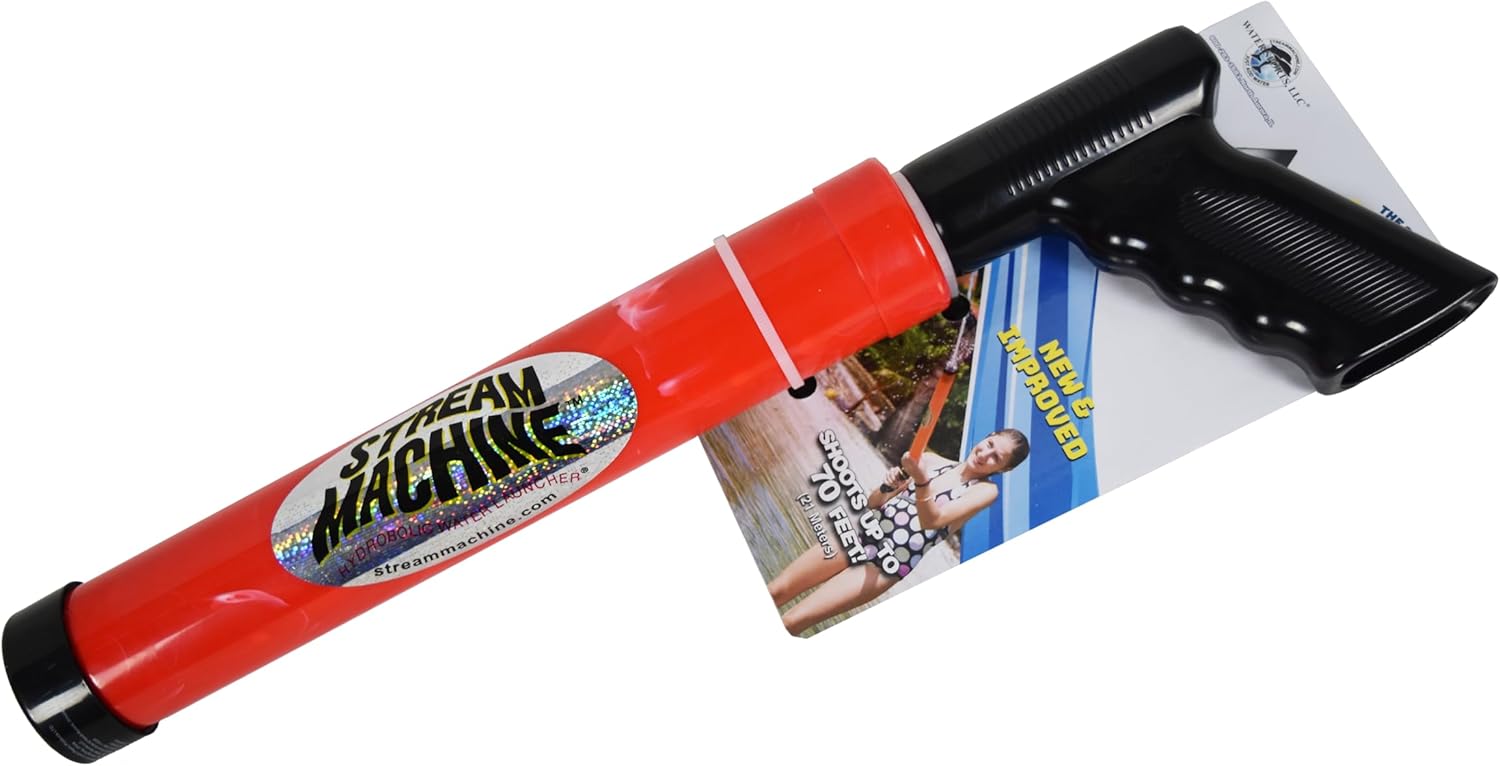 Stream Machine Water Gun Launcher, Single Barrel Water Blaster Soaker, Squirt Gun for Outdoor Games, Swimming and Paddling Pool Party, Beach, Outdoor, Garden Toys, Red