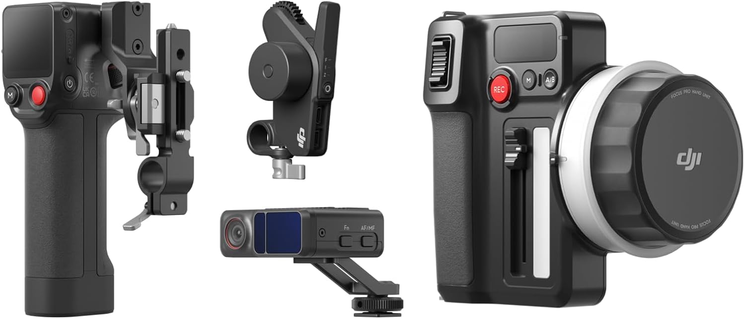 DJI Focus Pro All-in-One Combo, AMF Lens Control System, 20-Meter Subject Focusing, 76,800 LiDAR Ranging Points, AI Recognition, FIZ Lens Control, DJI PRO Ecosystem, Additionally Includes Hand Unit