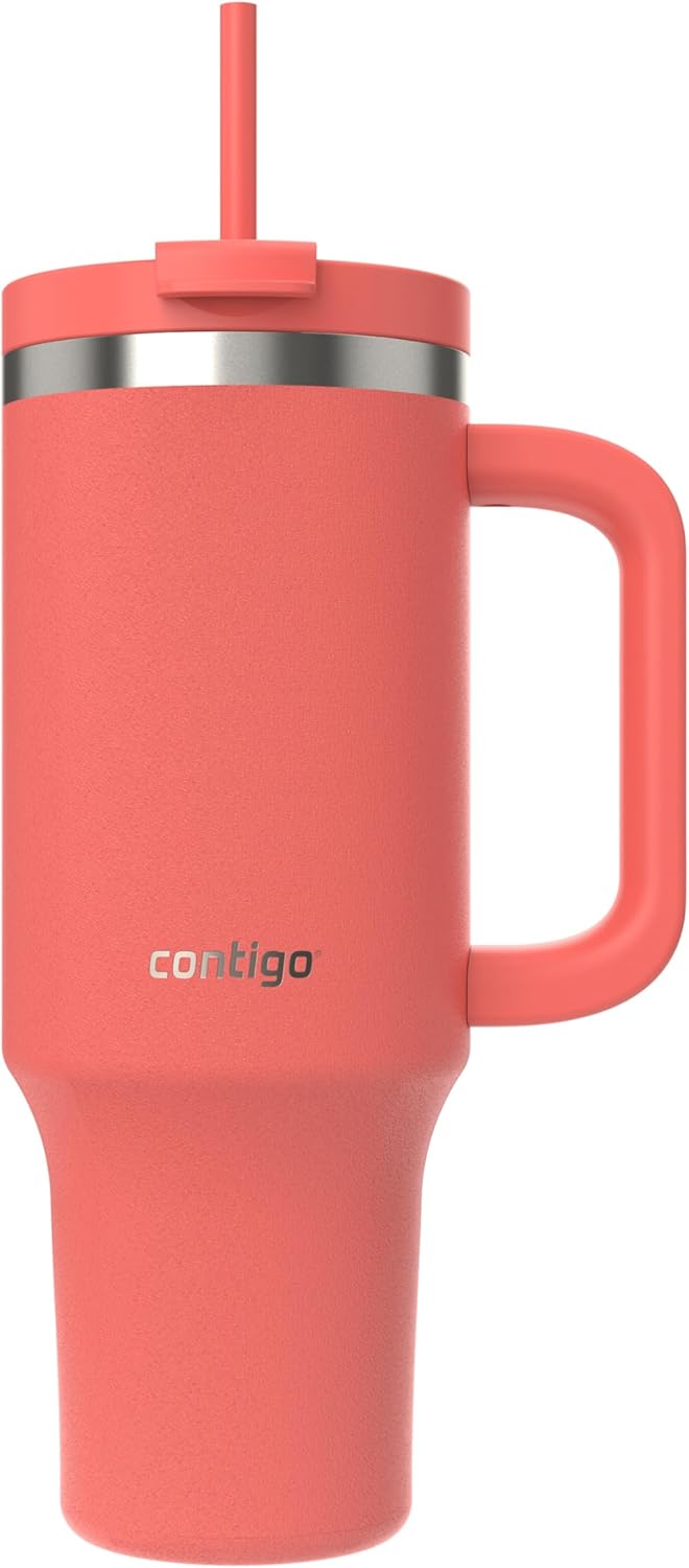 Contigo Streeterville Tumbler 1200 ml with Handle, Stainless Steel Vacuum Insulated Water Bottle with Straw and Lid, Cold for 29 Hours, Travel Mug, Thermal Flask, BPA Free
