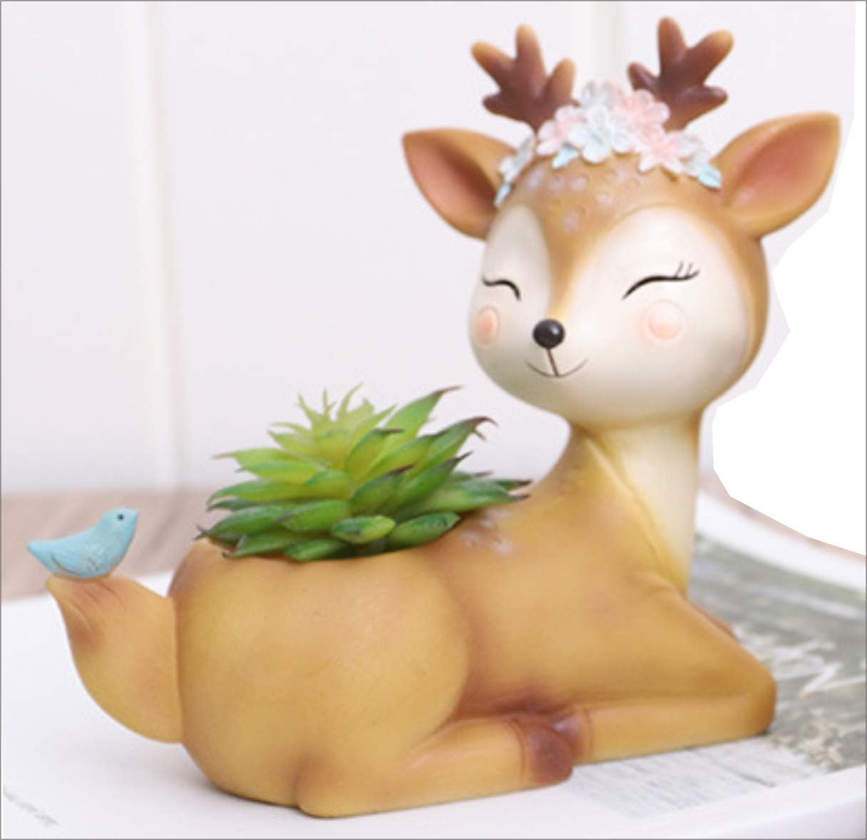 HJJCreative Resin Flower pots, Creative Succulent Flower pots, Home Decoration, Photography Props, Suitable for Indoor, Outdoor, Terrace, Garden Plant pots and Decorations (No. 4-Looking Back)