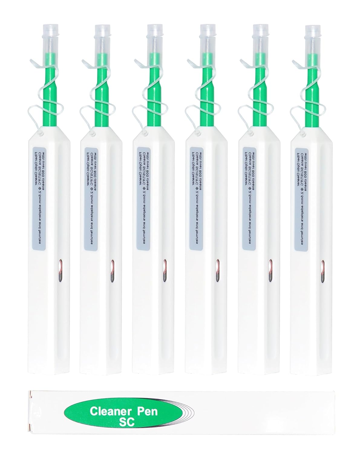 6PCS One Click Fiber Cleaner Pen, SC/FC/ST Fiber Optic Cleaning Pen, 2.5mm Ferrule Connectors Fiber Cleaner Over 800 Times with Added Protection Case