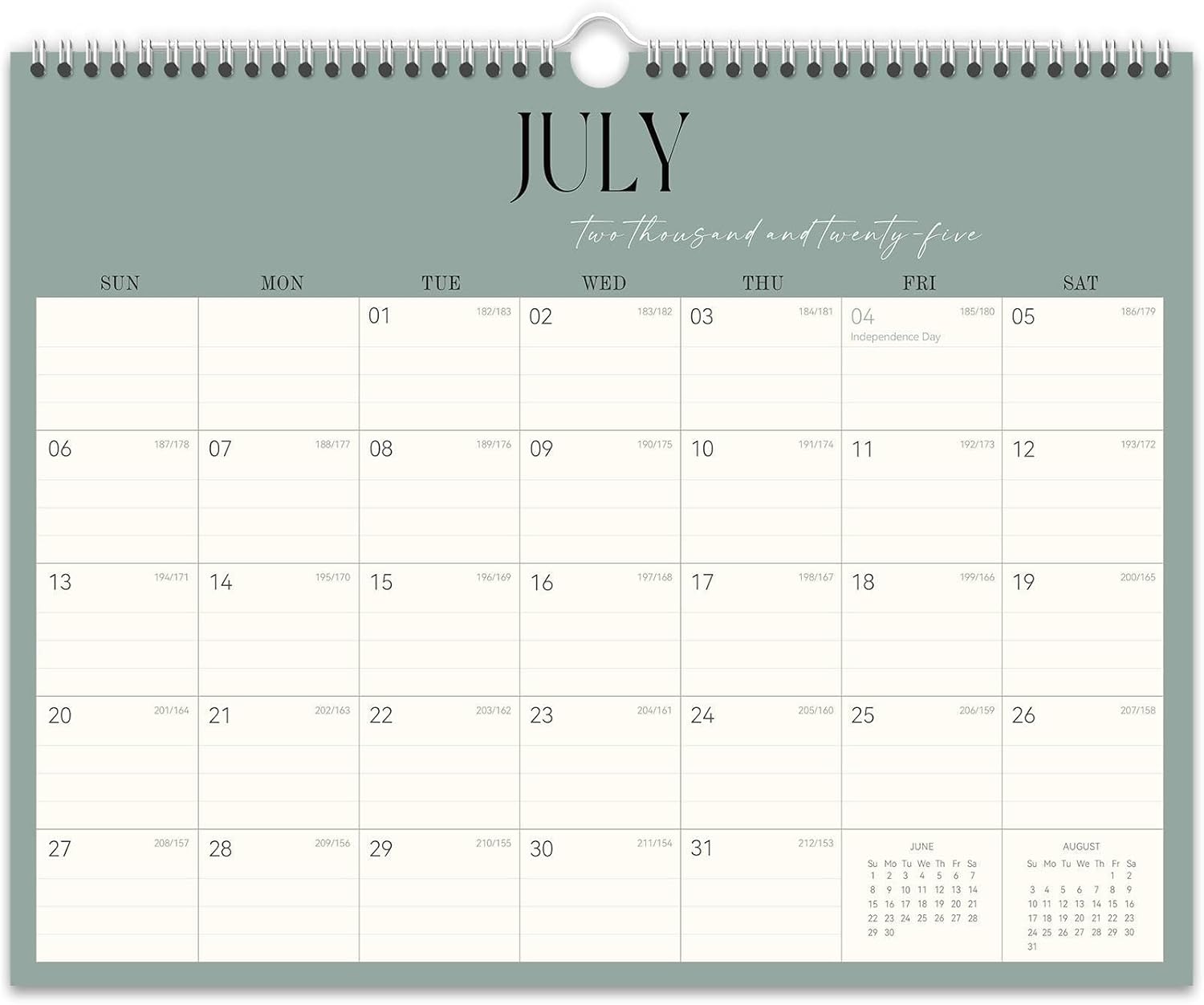 GuassLee Desk Calendar 2025-26, 19-Month Hanging Desk/Wall Calendar From 2025 Jun-2026 Dec., 14" X 11" Monthly Planner With Thick Paper Spiral Bound For Office Home School Organizing & Planning