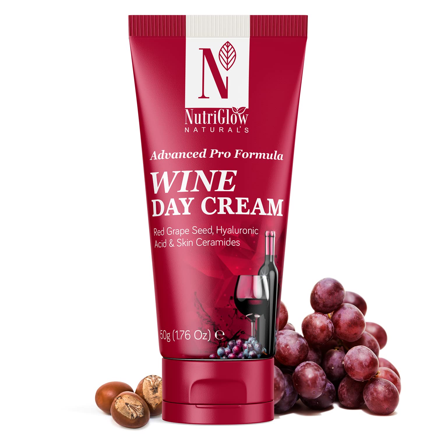NUTRIGLOW NATURAL'S Advanced Pro Formula Wine Day Cream for Brighter, Glowing Skin (50 g)