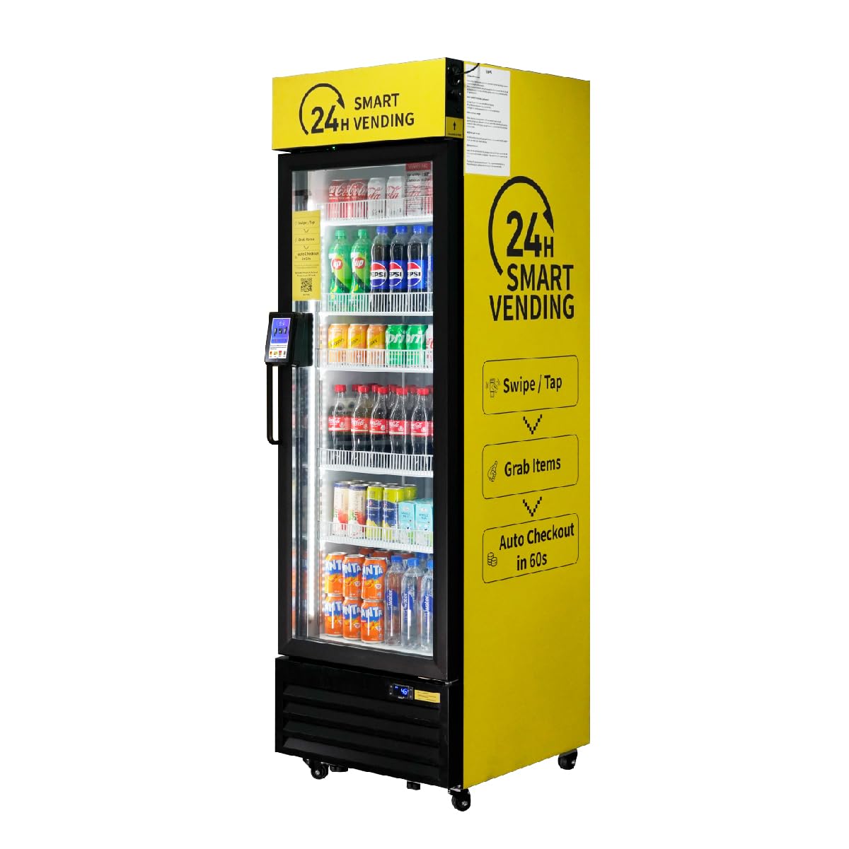 AI Vending Machine with Self-Checkout - Smart Combo Vending for Fresh Food, Snacks & Cold Drinks, Remotely Inventory Tracking for Office, School, Gym 24/7 Convenience