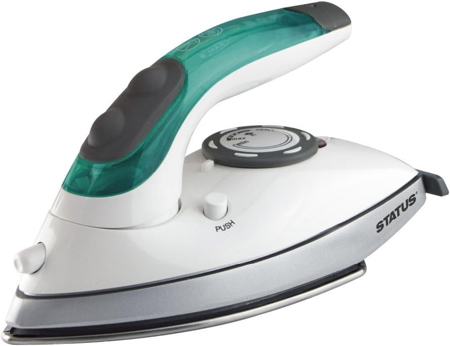 STATUS Tuscan Travel Iron, Clothes Steam Iron, 1100W Dual Voltage, White/Green, (TUSCANIRON1PKB4)