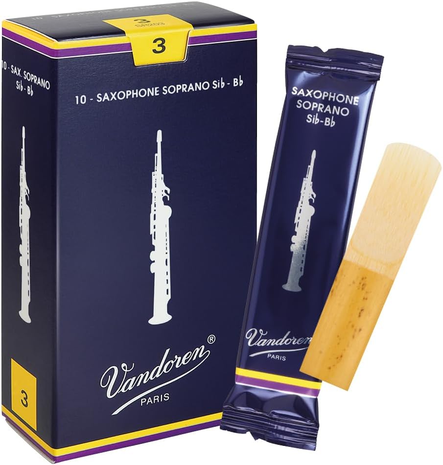 Vandoren SR203 Soprano Sax Traditional Reeds Strength 3; Box of 10