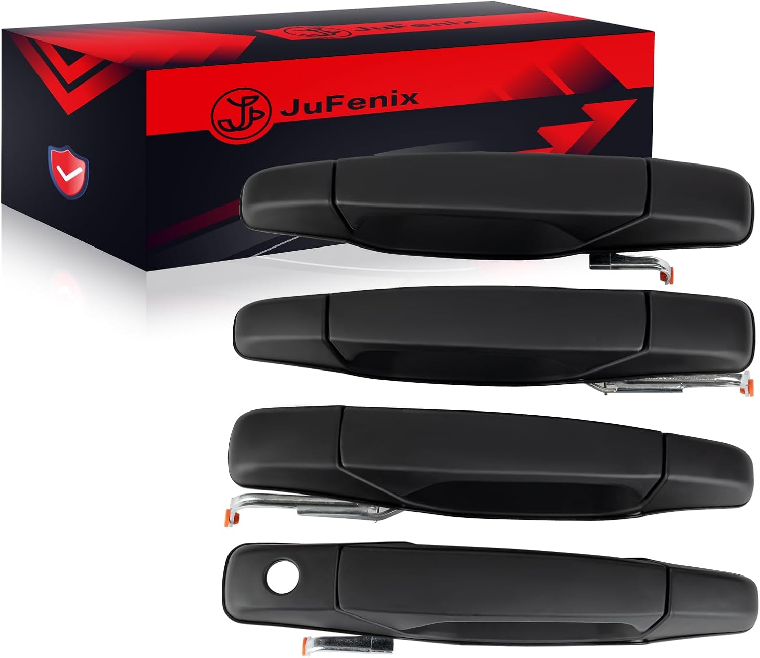 Exterior Black Door Handle Compatible with 2007-2013 Chevy Avalanche, Silverado, Suburban, Tahoe, GMC Sierra,Yukon,Cadillac Escalade Pickup Truck SUV - 4 PCS Front Rear Driver Passenger Side