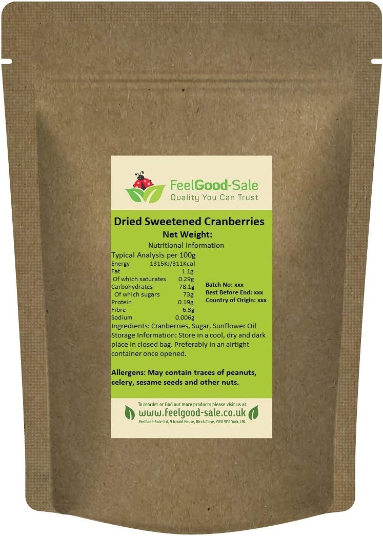 1kg Dried Cranberries