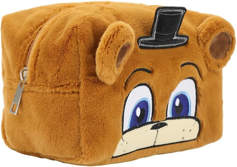 Bioworld Five Nights At Freddy's Freddy 8" Brown Faux Fur Cosmetic Bag