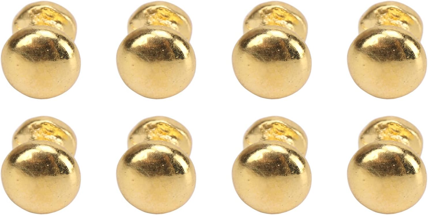 8Pcs 1:12 Scale Miniature Round Head Knobs, Metal Dollhouse Door Handle Knobs DIY Dollhouse Furniture Knobs Accessories (Gold)