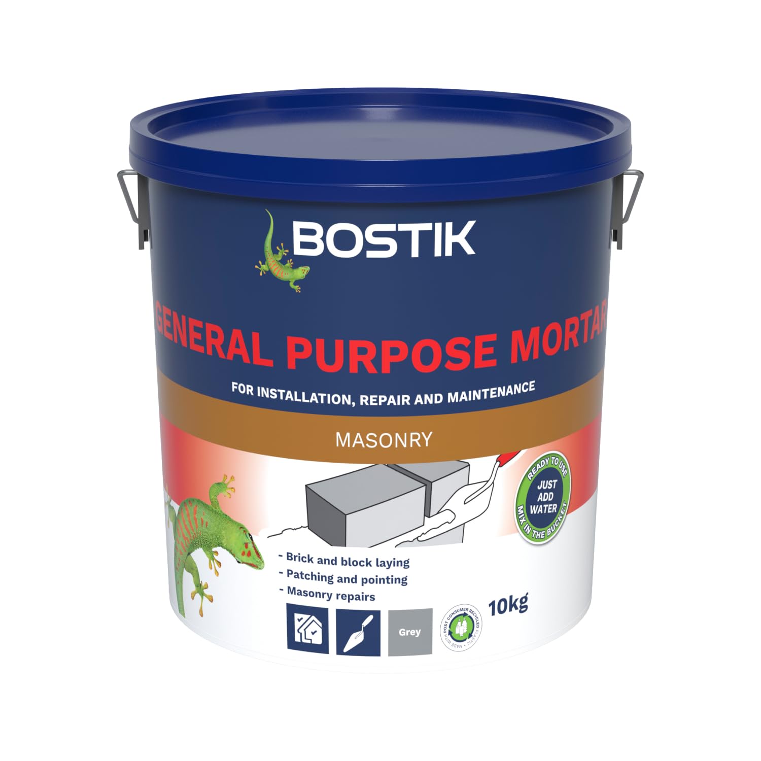 Bostik Cementone General Purpose Mortar, Pre-Mixed, Easy to Use, for Interior & Exterior Repairs & Maintenance, 10kg