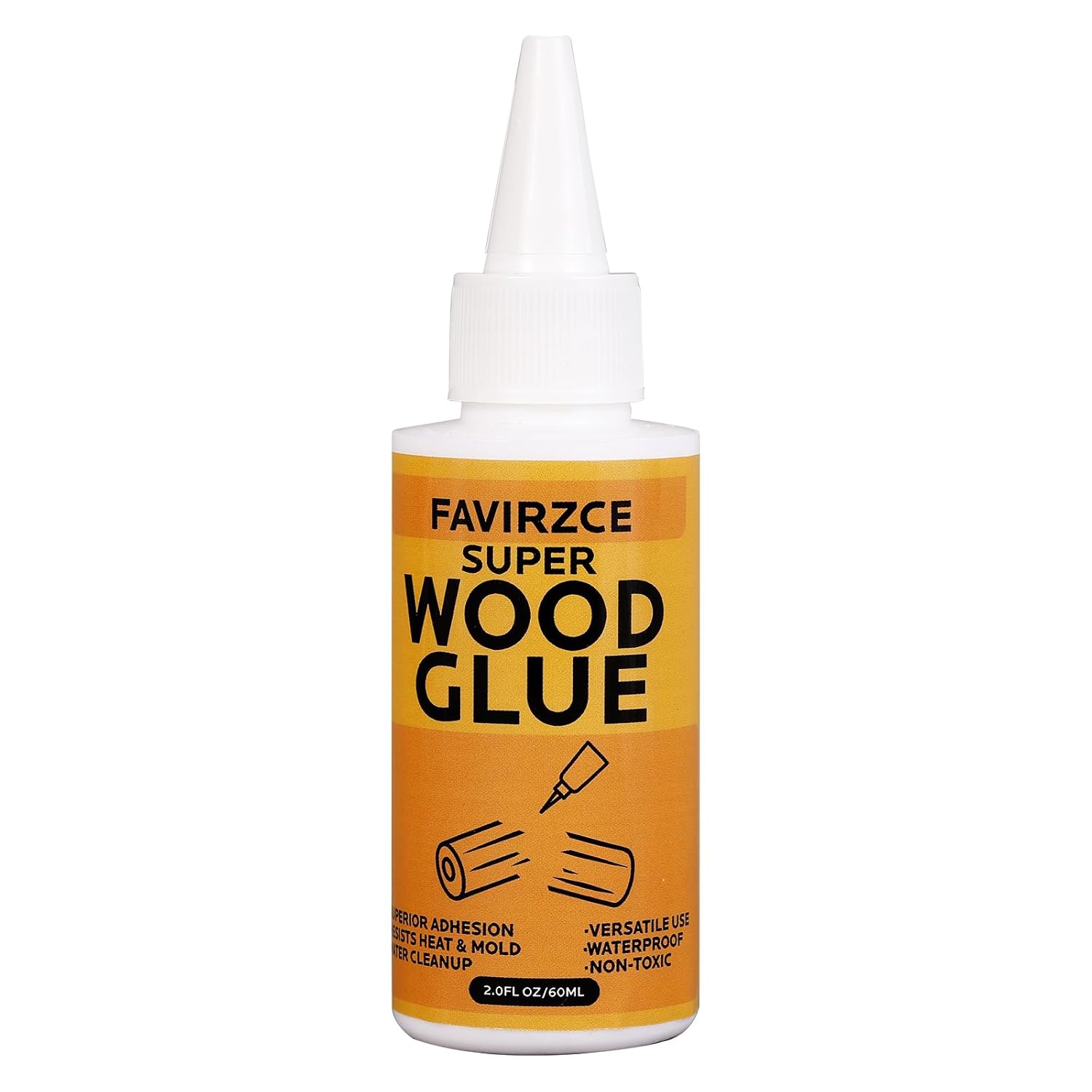 2.0fl oz/60ml Wood Glue for Furniture Repair: Strong Lasting Bond & Waterproof - Multi-Purpose for Interior & Exterior Use on Woodworking Furniture Crafts Wood Products