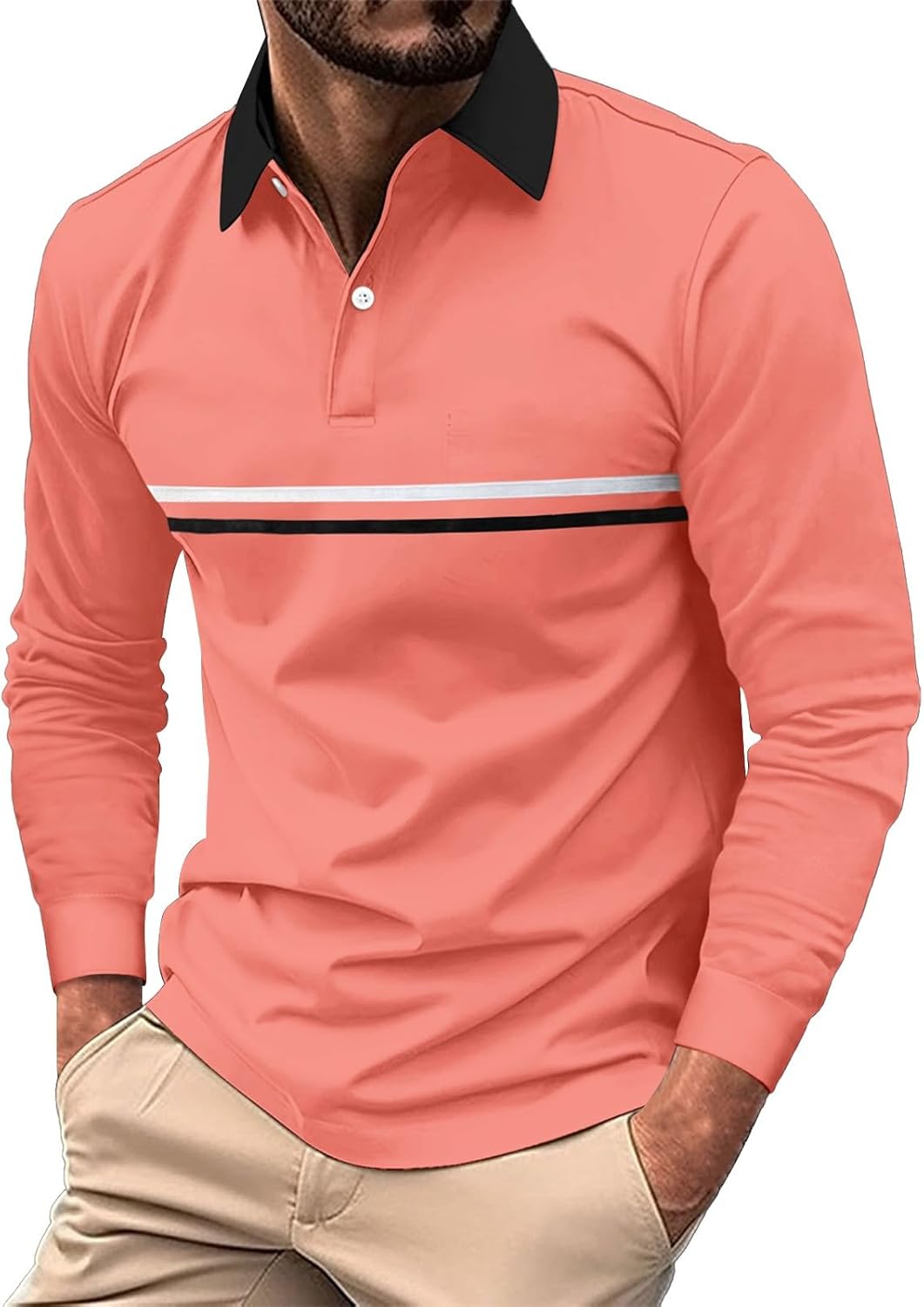 Cocila Work Shirts for Men Casual Long Sleeve Button Solid Color T Shirt Top Mens Linen Small Pineapple Up