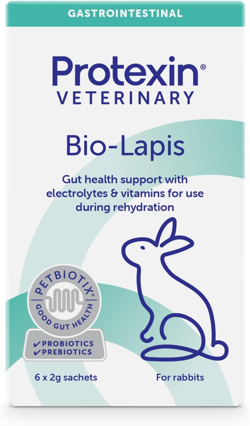Protexin Veterinary Bio-Lapis for Rabbits, Probiotic and Prebiotic Powder With Electrolytes & Vitamins, Dandelion Flavour, 6 x 2g Sachets